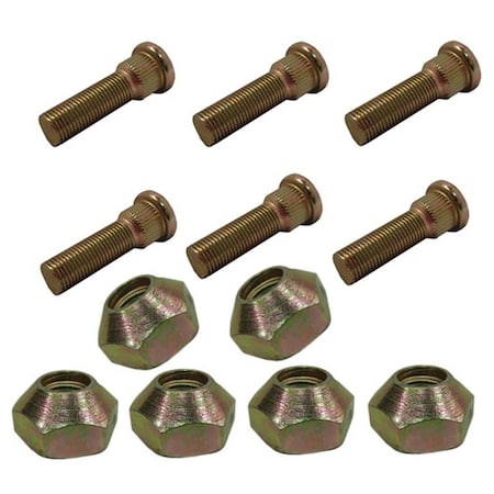 Aic Replacement Parts 195490M1 Front Wheel Studs & Nuts 181328M1 Fits Massey Ferguson TE20 TO20 TO30 KT-WHI30-0027-RAP